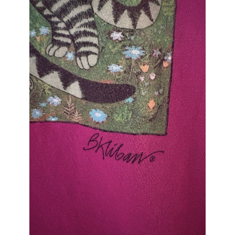 Crazy Shirts Shirt Size XL Magenta Pink Dancing Cats Fun Angel Forest - Picture 3 of 16